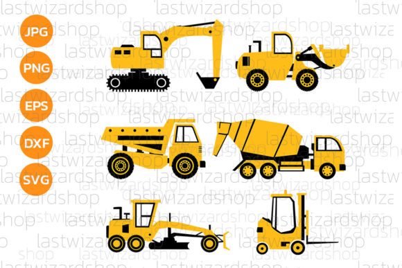 Construction Truck, Excavator Svg Bundle: Graphics for Crafts & Content