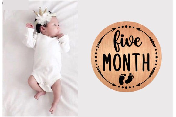 Five Month Baby Milestone SVG Design