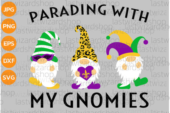 Mardi Gras Gnomes Svg: Three Gnomes Graphics & Crafts