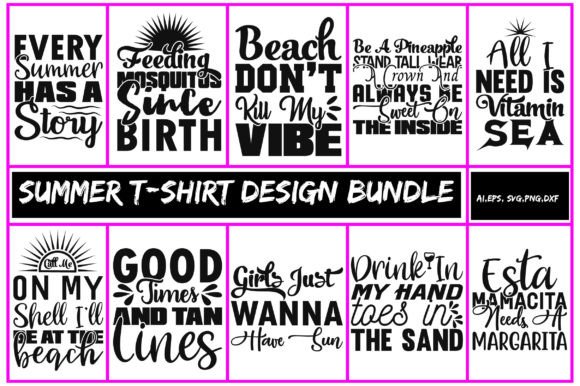 Summer Svg T-shirt Design Bundle