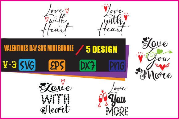 Valentines Day Svg Mini Bundle V-3 for Crafts and Graphics